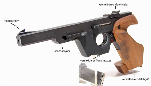 Walther GSP Sportpistole Kal 22 L.R.gebraucht (BJ.73)